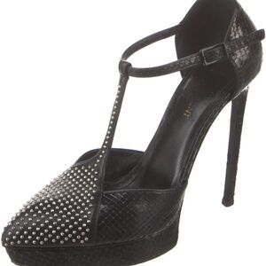 Yves Saint Laurent Black Studded Heels